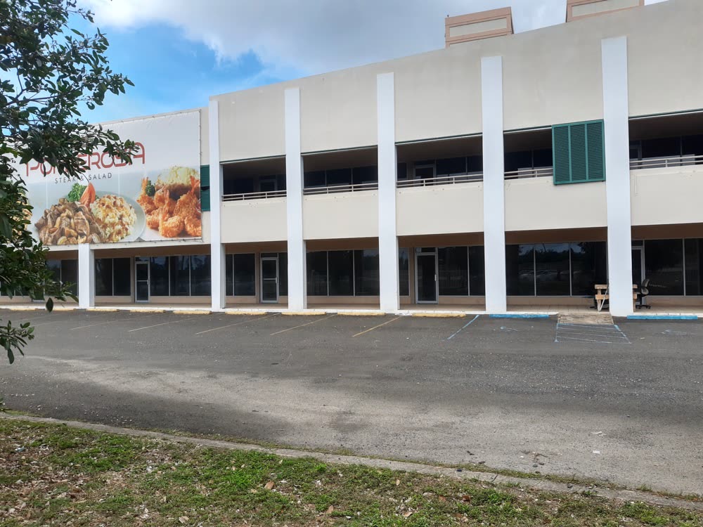 A two-story commercial building